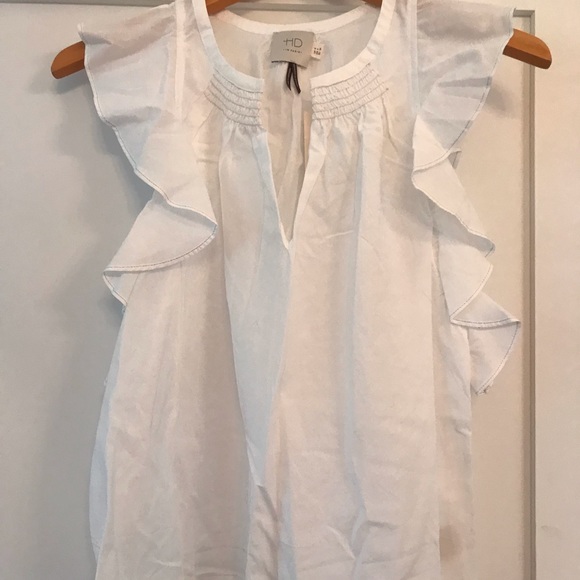 Brand new white ruffle HD top from Anthropologie - Picture 3 of 4